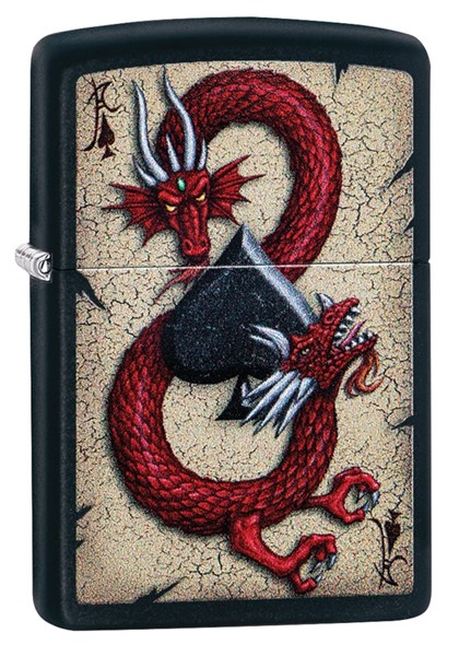 Зажигалка Zippo Dragon Ace с покрытием Black Matte, 29840 - фото 184836