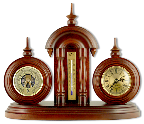 Настольные часы с термометром и барометром Н-3-Б - фото 185761