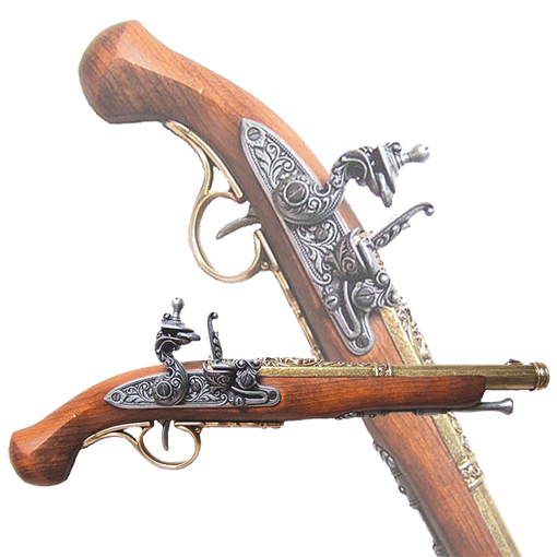 Пистоль системы флинтлок 18 века DE-1102-L - фото 185988
