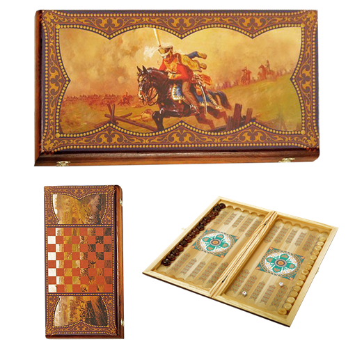 Нарды в деревянной коробке Гусарские SA-GU-S - фото 186796