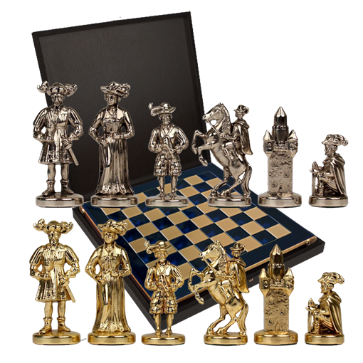 Шахматный набор Рыцари Средневековья MP-S-12-44-BLU - фото 187002