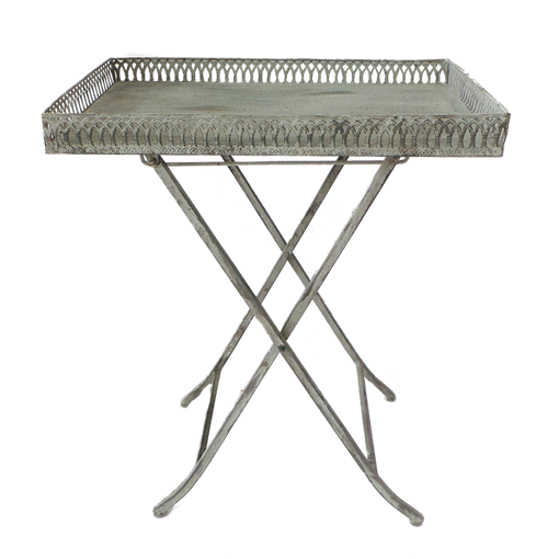 Столик складной  декоративный,  белая патина FY-160357-MD - фото 187157