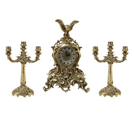 Часы антикварные каминные с канделябрами Император BP-99093 - фото 187346