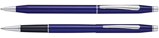 Набор Кросс (Cross) Classic Century Translucent Blue Lacquer: шариковая ручка и ручка-роллер, цвет - синий - фото 189283