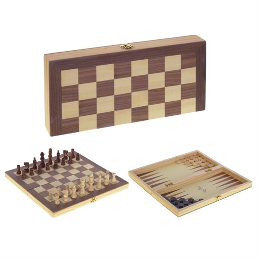 Игра настольная 3 в 1 (шахматы, шашки, нарды), L35 W17 H4,5 см - фото 192205