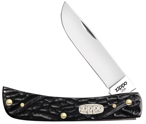 Нож перочинный Zippo Rough Black Synthetic Sodbuster Jr 92 мм 50576 - фото 198076