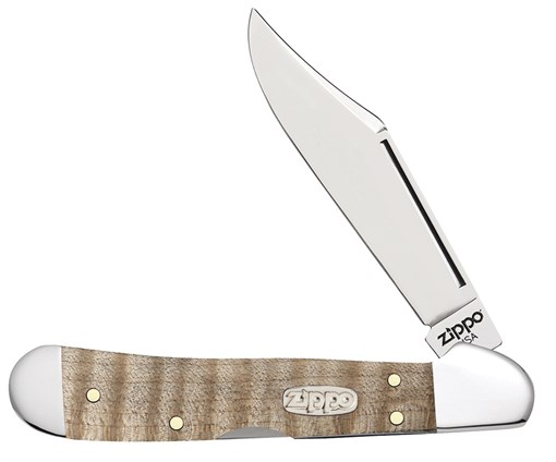 Нож перочинный Zippo Natural Curly Maple Mini CopperLock 92 мм 50621 - фото 198154