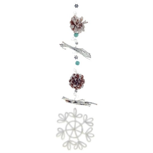 Изделие декоративное подвесное "Снежинка", L10 W5 H35 см - фото 210937