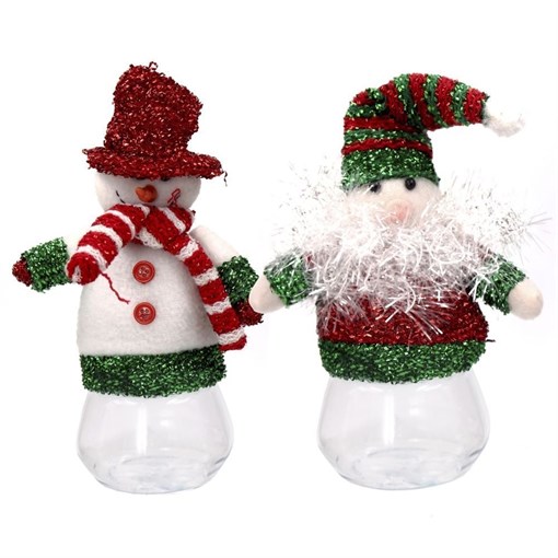 Емкость для конфет "Санта/Снеговик", H15 см - фото 211169