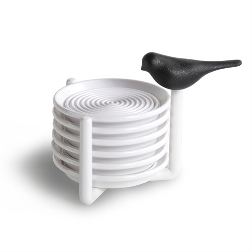 Набор подставок под чашки sparrow, белый с черным - фото 250669