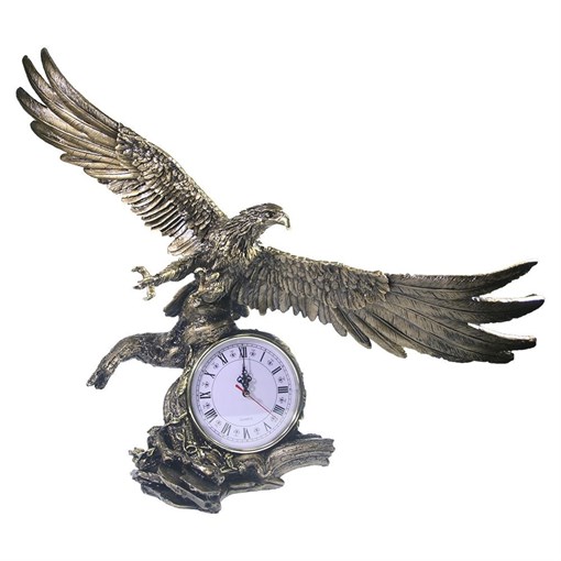 Часы настольные Орел расправил крылья цвет: золото L30W66.5H56 см - фото 251631