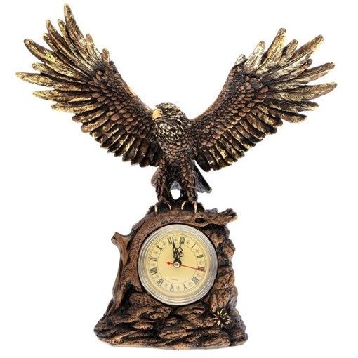 Часы настольные Орел расправил крылья цвет: сусальное золото Н35 см - фото 251639