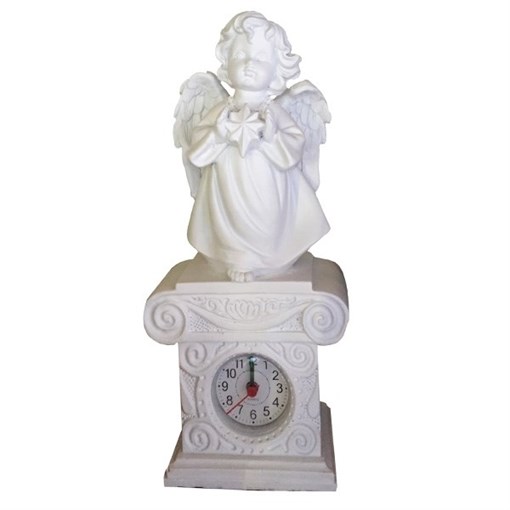Часы настольные Ангелочек со звездочкой цвет: белый Н25.5 см - фото 251644