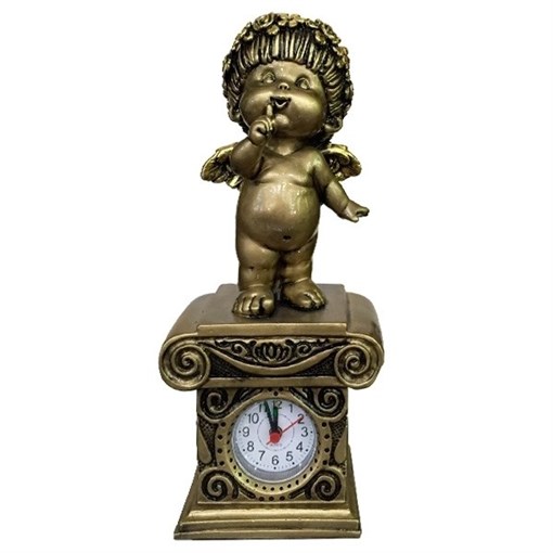 Часы настольные Ангел цвет: сусальное золото Н25.5 см - фото 251659