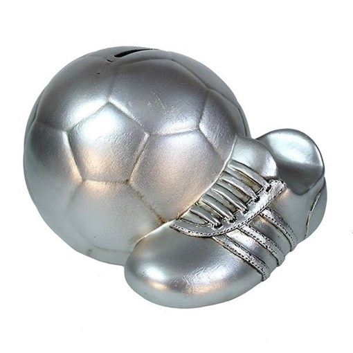Копилка Мяч с бутсой цвет: серебро L17W14H13см - фото 252310