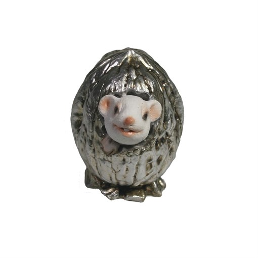 Фигурка декоративная Белый Джим в орешке (серебро) L5 W4 H4 см - фото 253991