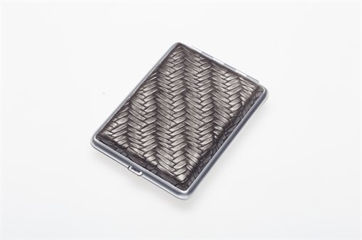 Портсигар S.Quire, сталь+искусственная кожа, бронзово-серый цвет, 96*93*19 мм - фото 254991