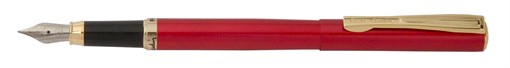 Ручка перьевая Pierre Cardin ECO. Корпус - латунь, отделка - сталь и позолота. Цвет - красн металлик - фото 255958