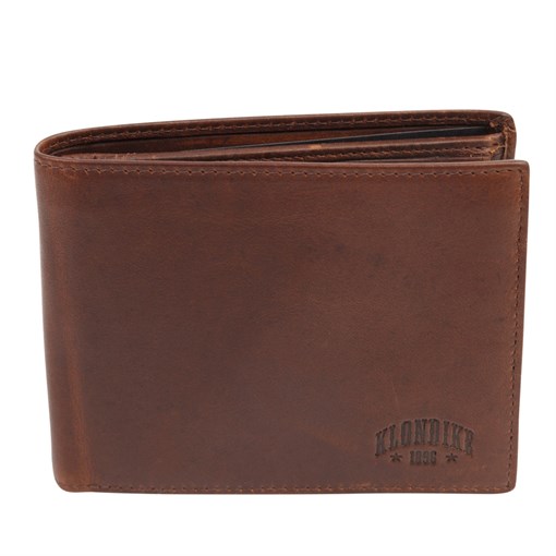 Бумажник KLONDIKE Dawson, натуральная кожа в коричневом цвете, 12,5 х 2,5 х 9,5 см - фото 258689