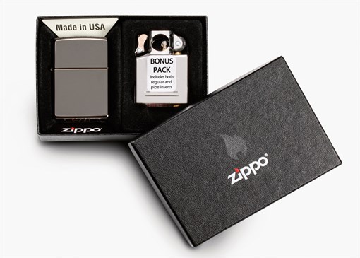 Подарочный набор Zippo, зажигалка Black Ice® и вставной блок для трубок 29789 - фото 259049