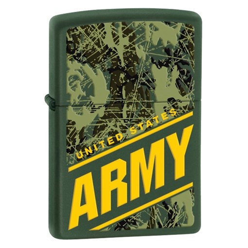 Широкая зажигалка Zippo ARMY/ green matte 24828 - фото 281956