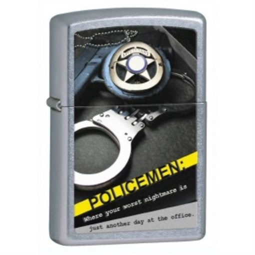 Широкая зажигалка Zippo Police Badge Handcuff 28279 - фото 282015