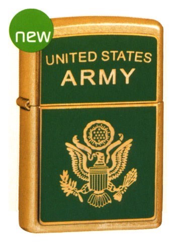 Широкая зажигалка Zippo United States Army 20878 - фото 282256