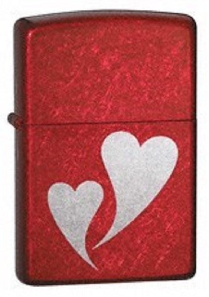 Широкая зажигалка Zippo Double Hearts 24183 - фото 282304