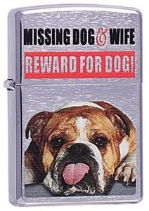 Широкая зажигалка Zippo Missing Dog&Wife 200 - фото 282526