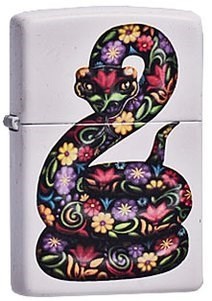 Широкая зажигалка Zippo Flowered Snake 214 - фото 282723