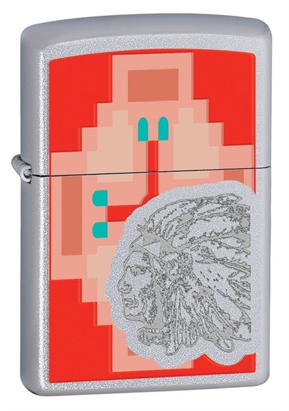 Широкая зажигалка Zippo Indian chief 28068 - фото 283071