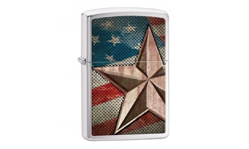 Широкая зажигалка Zippo Retro star 28653 - фото 283147