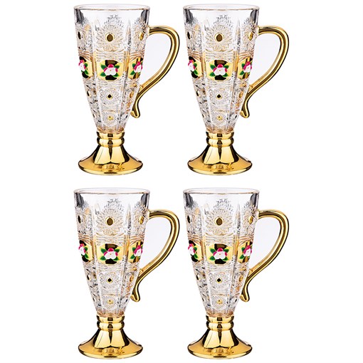 Набор из 4-х кружек "Lefard gold glass" 250 мл H=16,5 см - фото 288149