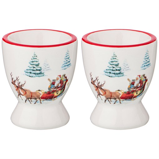 Набор подставок под яйцо из 2  шт коллекция "Новогодняя сказка" 5,6x5,6x6,6  см - фото 288940