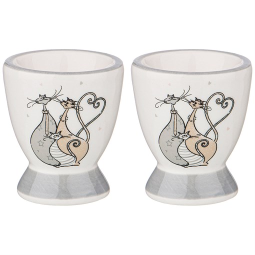 Набор подставок под яйцо из 2  шт коллекция  "Счастливое семейство" 5,6*5,6*6,6 см - фото 289021