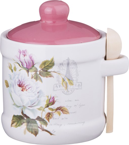 Сахарница "Шиповник" 13*11*12 см 300 мл с ложкой - фото 291394