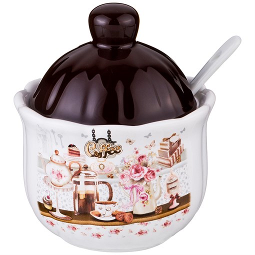 Сахарница "Coffee" 10*10*12 см 280 мл - фото 291415