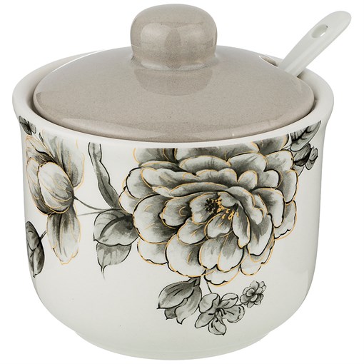 Сахарница с ложкой "Вдохновение" 10*10 см H=9,5 см / 300 мл - фото 291575