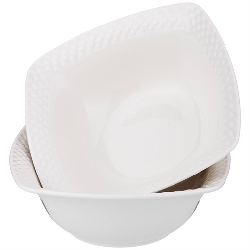 Набор из 2 салатников - тарелок суповых "Диаманд" квадрат 16 см - фото 292348