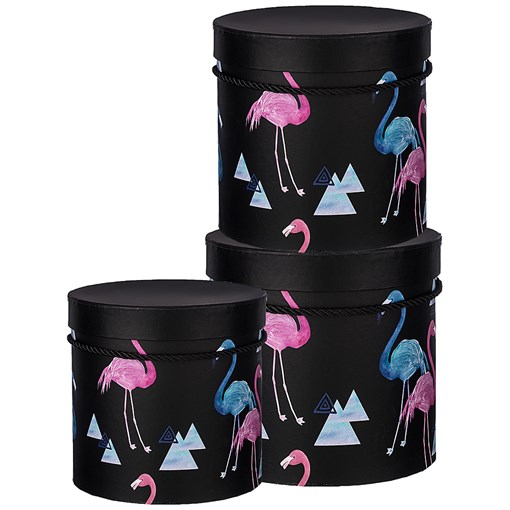 Набор подарочных коробок "Jungle" из 3-х  шт D=18/15,5/12 см - фото 292602