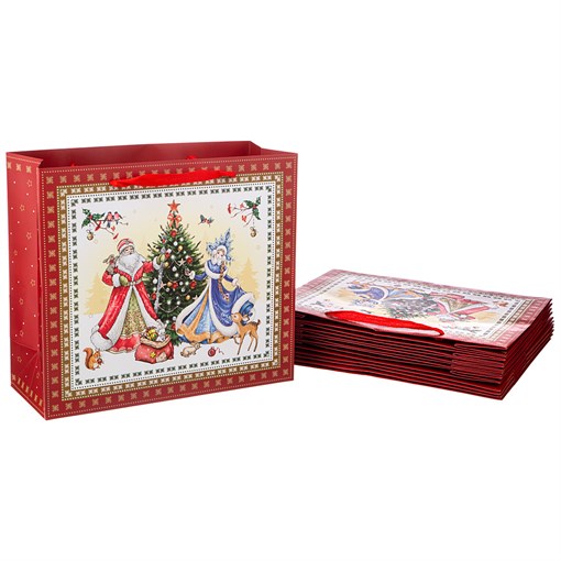 Комплект бумажных пакетов из 10  шт 30*27*12 см - фото 295263