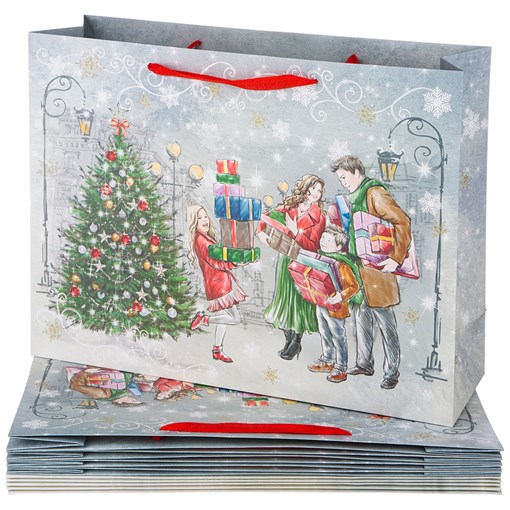 Комплект бумажных пакетов из 10  шт 46,5*35*14,5 см - фото 295266