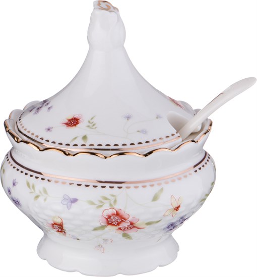 Сахарница с ложкой "Пасадена" 10*10*12,5 см 290 мл - фото 295684