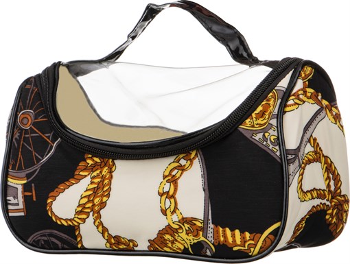 Ко см етичка черная с принтом, 20*10*10 см - фото 297875