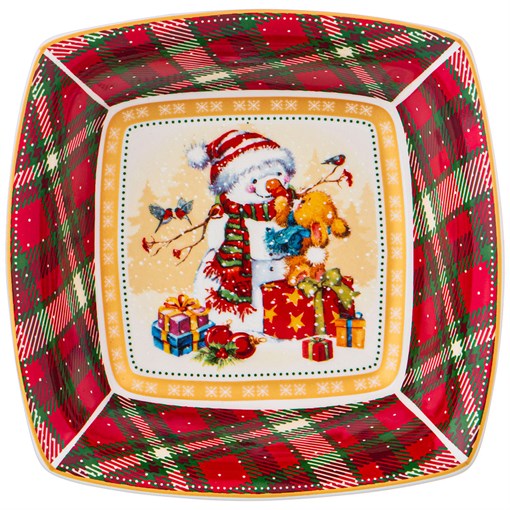 Салатник "Снеговик" 15,5х15,5х5 см - фото 300003