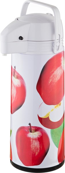 Термос agness со стеклянной колбой и помпой "Спелые яблоки" 1,9 л - фото 302446