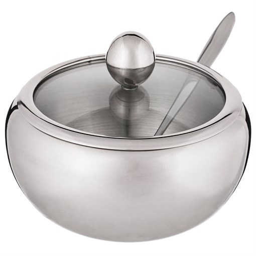 Сахарница agness с ложкой 460 мл D=11 см H=10 см - фото 302623