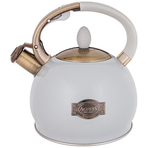 Чайник agness со свистком 3,0 л термоаккумулирующее дно, индукция - фото 303680