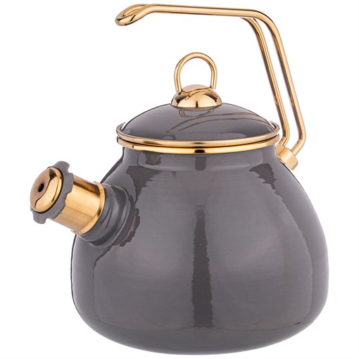 Чайник agness эмалированный со свистком, серия deluxe, 3,0л свисток с титановым покрытием - фото 304583