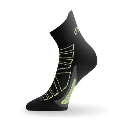 Носки Lasting RPC 906, microfiber+polypropylene, черный с серой подошвой и зеленой полоской, размер - фото 309532